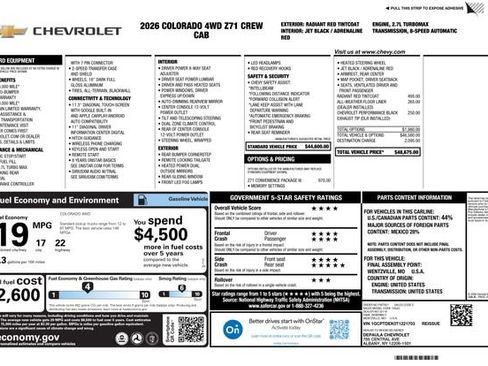 New 2026 Chevrolet Colorado Z71 w/ Z71 Convenience Package 2 AWD/4WD image 2