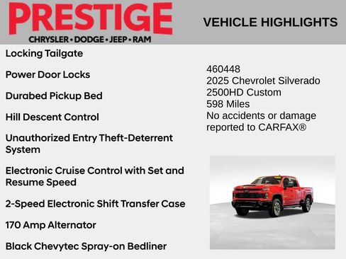 Used 2025 Chevrolet Silverado 2500 Custom w/ Custom Value Package AWD/4WD image 6