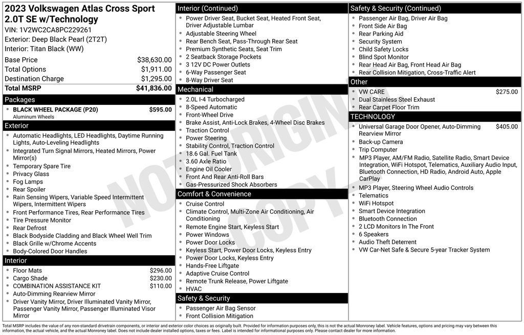 Used 2023 Volkswagen Atlas Cross Sport SE w/ Black Wheel Package FWD image 10