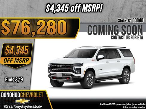 New 2026 Chevrolet Suburban Z71 image 1