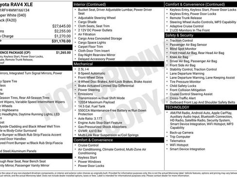 Used 2021 Toyota RAV4 XLE w/ Convenience Package FWD image 1