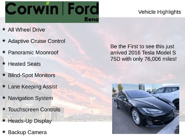 Used 2016 Tesla Model S 75D AWD/4WD image 4