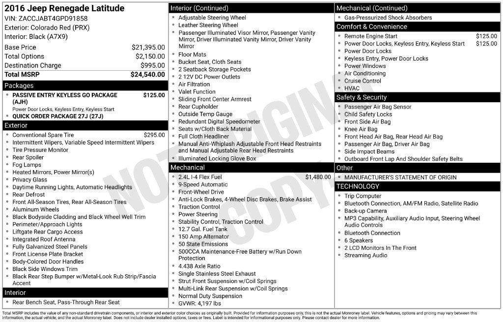 Used 2016 Jeep Renegade Latitude FWD image 23