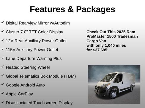 Used 2025 RAM ProMaster 1500 w/ Premium Convenience Group FWD image 18