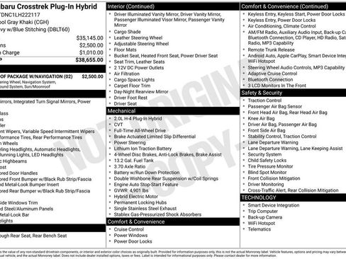 Used 2020 Subaru Crosstrek Hybrid w/ Moonroof Package w/Navigation image 11