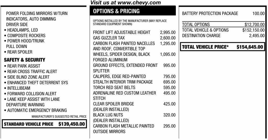 New 2027 Chevrolet Corvette Z06 w/ Stealth Interior Trim Package RWD image 3