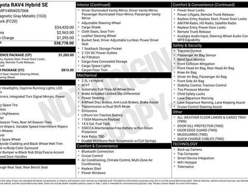 Used 2024 Toyota RAV4 SE w/ Convenience Package AWD/4WD image 36
