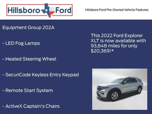 Used 2022 Ford Explorer XLT w/ Equipment Group 202A RWD image 3