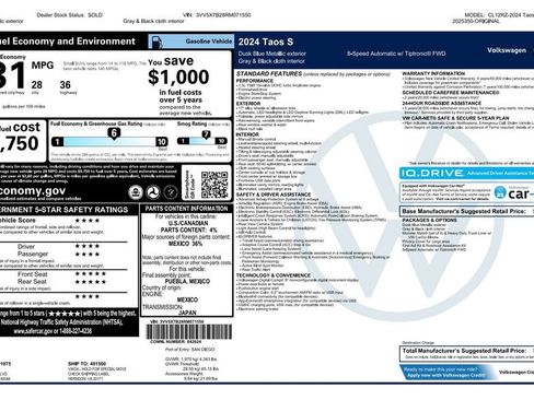 Used 2024 Volkswagen Taos S image 4