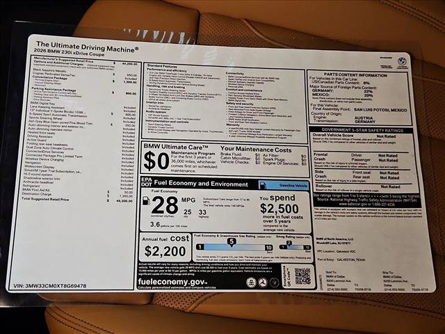 New 2026 BMW 230i xDrive Coupe w/ Convenience Package AWD/4WD image 18