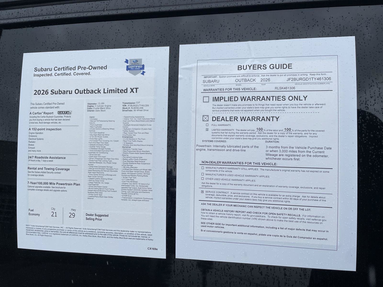 Certified 2026 Subaru Outback Limited XT AWD/4WD image 20