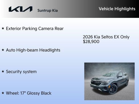 New 2026 Kia Seltos EX w/ EX Sunroof Package image 15