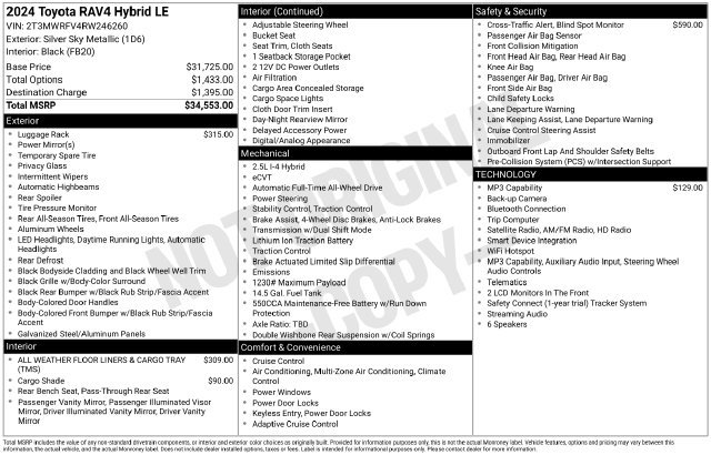 Certified 2024 Toyota RAV4 LE AWD/4WD image 6