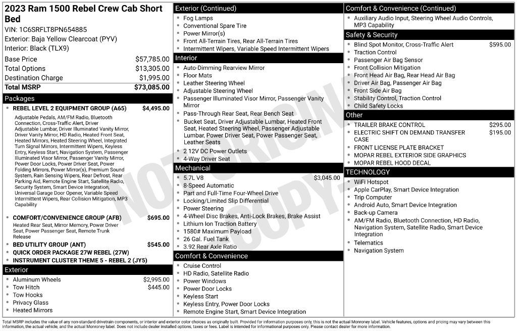 Used 2023 RAM 1500 Rebel w/ Rebel Level 2 Equipment Group AWD/4WD image 5