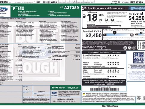 Certified 2023 Ford F150 Lariat w/ Equipment Group 502A High AWD/4WD image 41