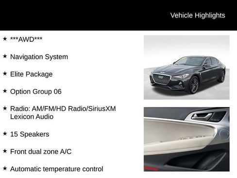 Used 2019 Genesis G70 3.3T Advanced w/ Elite Package image 7