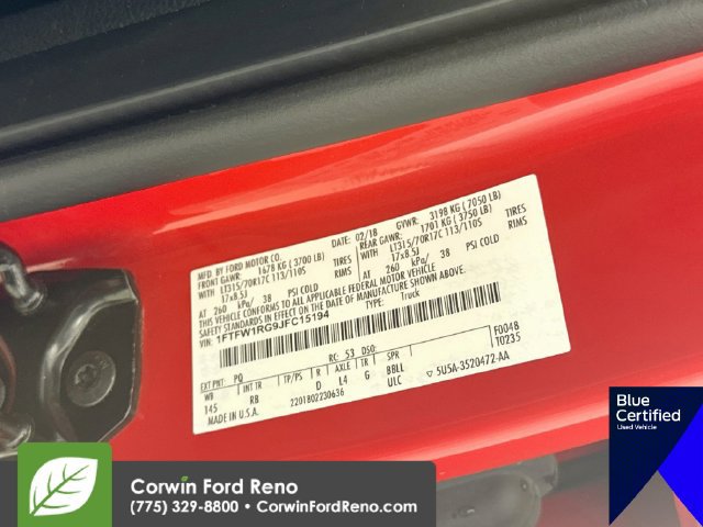 Certified 2018 Ford F150 Raptor w/ Equipment Group 802A Luxury AWD/4WD image 37