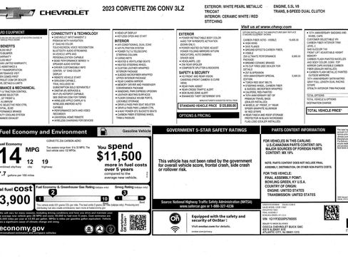 Used 2023 Chevrolet Corvette Z06 w/ Z07 Performance Package RWD image 3