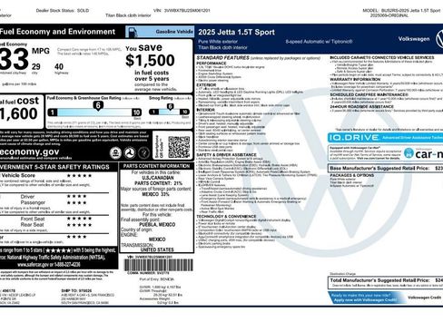 Used 2025 Volkswagen Jetta Sport FWD image 3