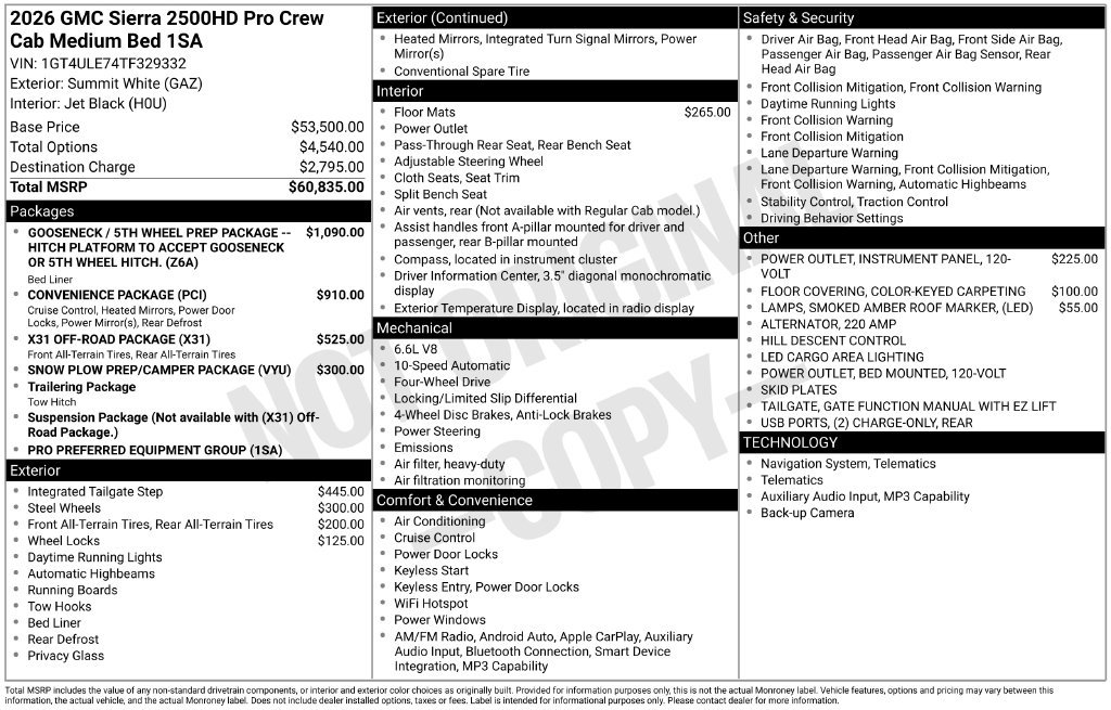 New 2026 GMC Sierra 2500 Pro AWD/4WD image 2