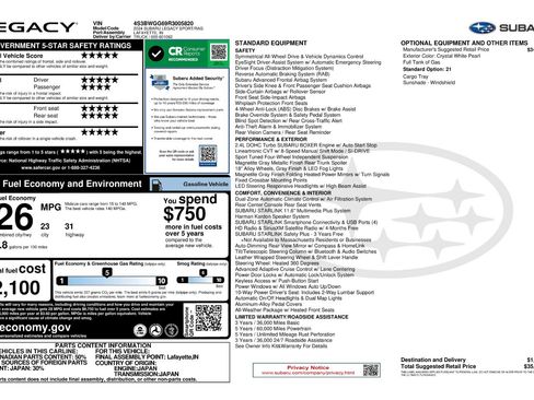 Certified 2024 Subaru Legacy Sport image 11
