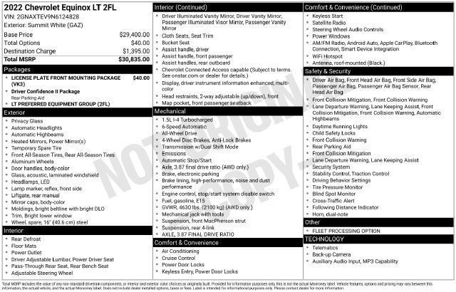 Used 2022 Chevrolet Equinox LT AWD/4WD image 37