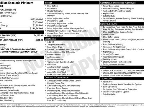 Certified 2026 Cadillac Escalade Platinum Sport w/ LPO, ONYX Package AWD/4WD image 7