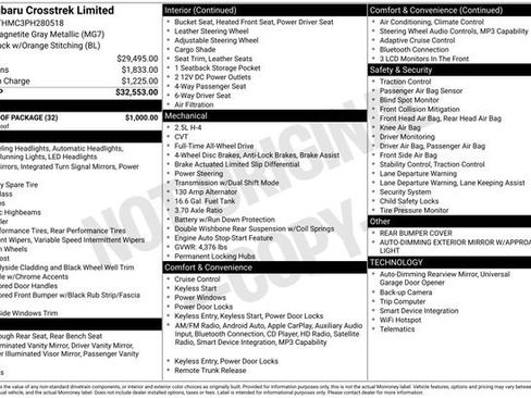 Certified 2023 Subaru Crosstrek 2.5i Limited w/ Moonroof Package image 31