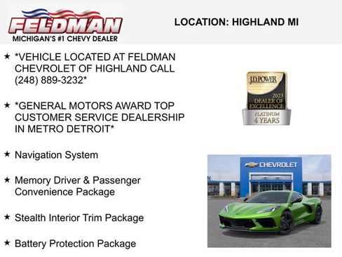 New 2026 Chevrolet Corvette Stingray Preferred Cpe w/ Z51 Performance Package image 3