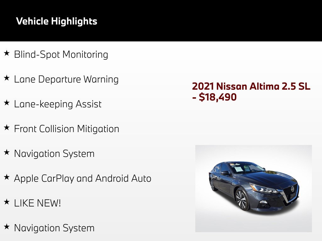 Used 2021 Nissan Altima 2.5 SL FWD image 58