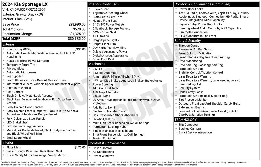 Certified 2024 Kia Sportage LX AWD/4WD image 8