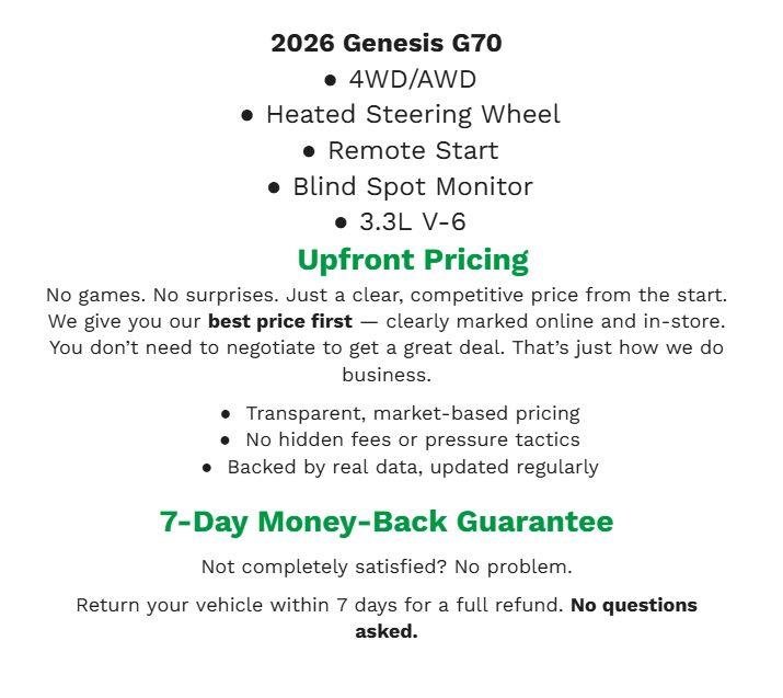 Used 2026 Genesis G70 3.3T Sport Prestige AWD/4WD image 2