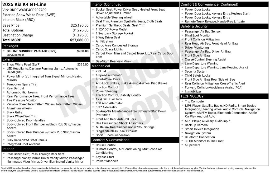 Used 2025 Kia K4 GT-Line w/ GT-Line Sunroof Package FWD image 35