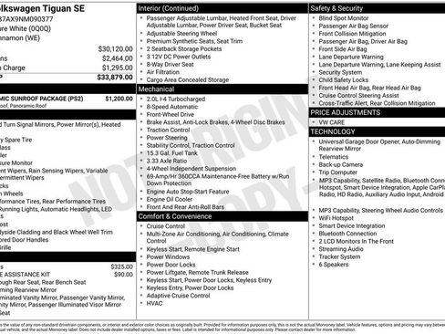 Used 2022 Volkswagen Tiguan SE w/ Panoramic Sunroof Package image 2