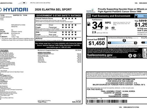 Used 2026 Hyundai Elantra Sport FWD image 4