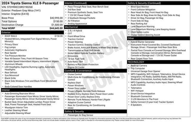 Certified 2024 Toyota Sienna XLE FWD image 36