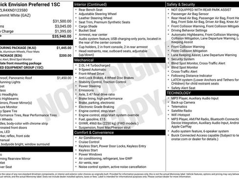 Used 2022 Buick Envision Preferred w/ Sport Touring Package FWD image 43