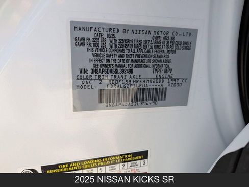 Certified 2025 Nissan Kicks SR w/ Illumination Package FWD image 23