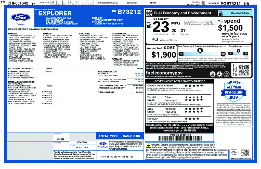 Certified 2023 Ford Explorer XLT w/ Equipment Group 202A AWD/4WD image 2