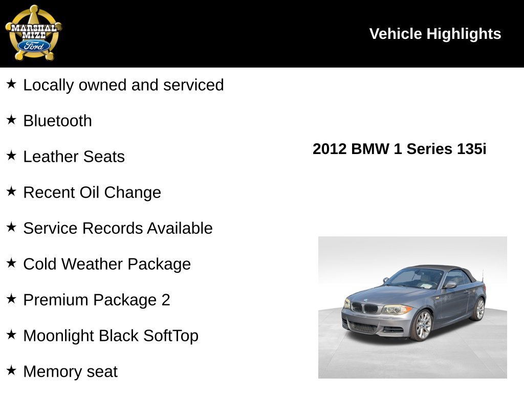 Used 2012 BMW 135i Convertible RWD image 2