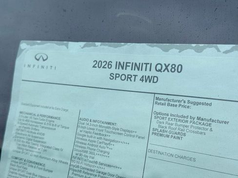 New 2026 INFINITI QX80 4WD w/ Sport Exterior Package image 26