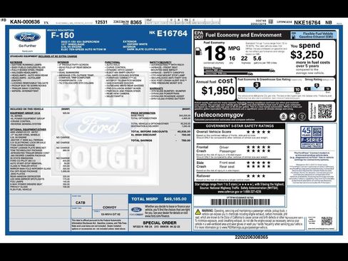 Used 2022 Ford F150 XL w/ FX4 Off-Road Package image 52