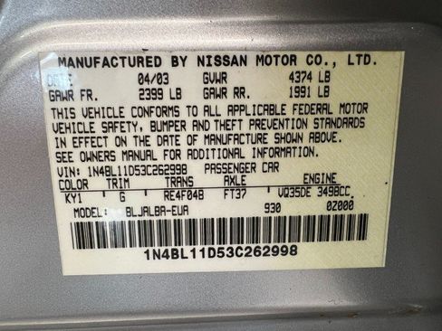 Used 2003 Nissan Altima 3.5 SE FWD image 24