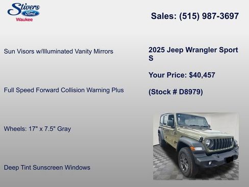 Used 2025 Jeep Wrangler Sport S AWD/4WD image 14