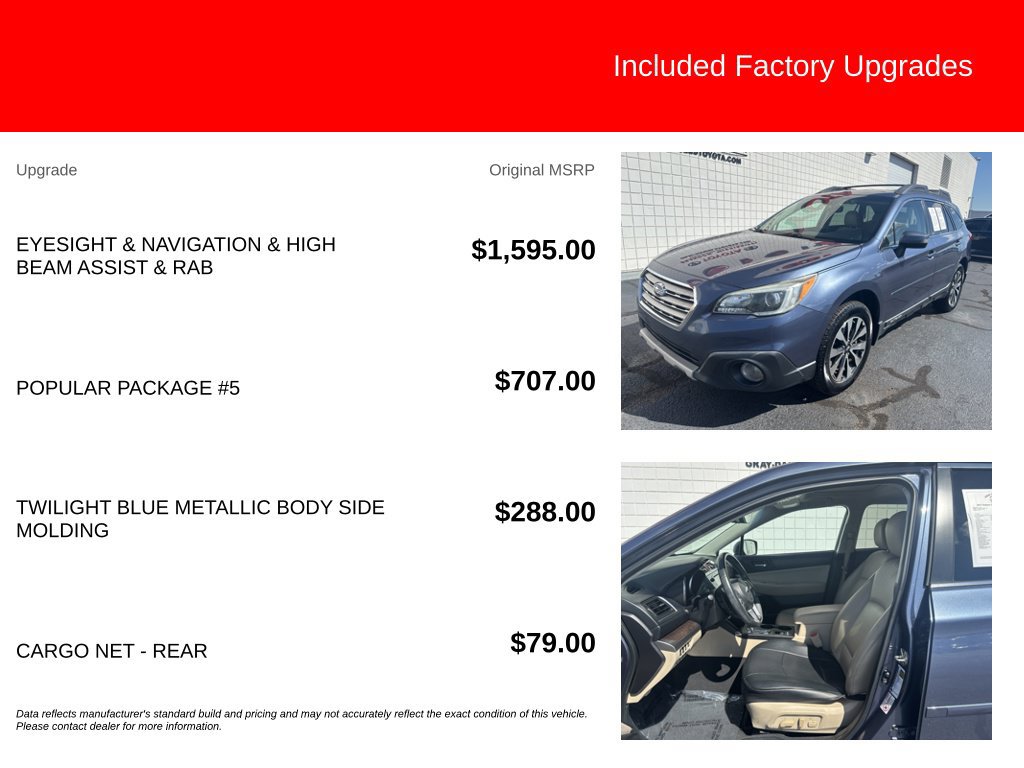 Used 2017 Subaru Outback 3.6R Limited AWD/4WD image 5