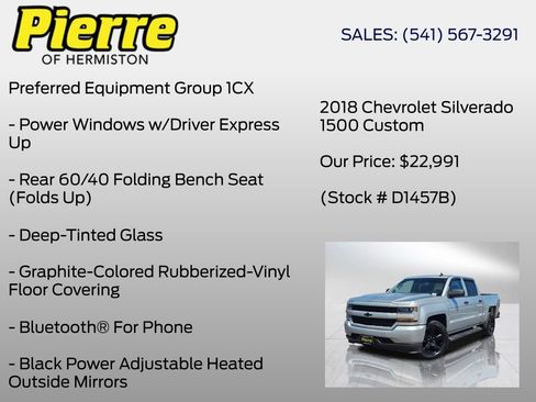 Used 2018 Chevrolet Silverado 1500 Custom w/ Rally 1 Edition RWD image 6