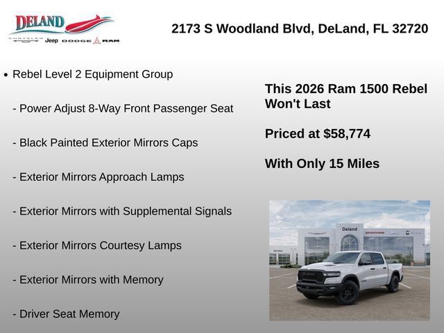 New 2026 RAM 1500 Rebel w/ Rebel Level 2 Equipment Group AWD/4WD image 23
