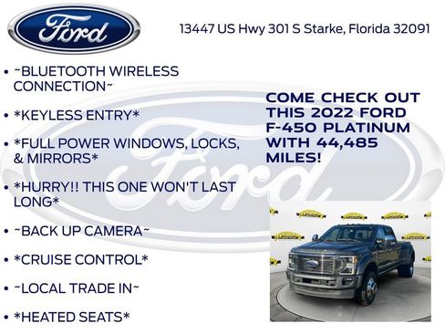 Certified 2022 Ford F450 Platinum w/ FX4 Off-Road Package image 12