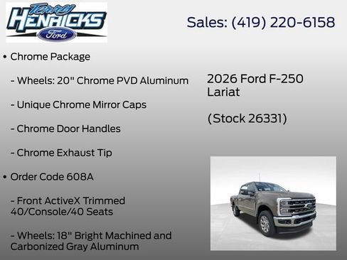 New 2026 Ford F250 Lariat w/ Lariat Ultimate Package AWD/4WD image 12