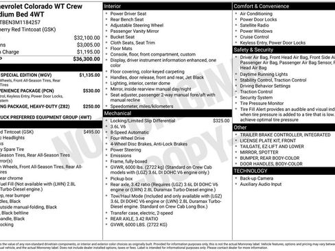 Used 2021 Chevrolet Colorado W/T w/ Custom Special Edition AWD/4WD image 52